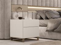 Oyster modern bedside tables with slatted fronts