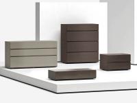 Elements from the Mason collection: dressers with 3 or 4 drawers and bedside tables (these ones also available wall mounted)