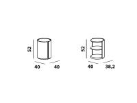 Comodino cilindrico Weston - Modelli e dimensioni disponibili