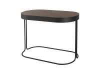 Cora minimal extending metal console table, with wood-effect melamine top