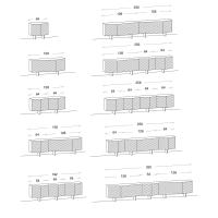 Pyramide design sideboard with 3D doors - Models and Measurements (floor standing version) 