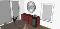 Living/Sitting Room 3D Design Project - sideboard with wine rack