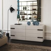 Ciro dresser by Cattelan with contrasting faux leather recessed pull handle