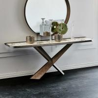 Terminal hallway console table with Keramik stone top by Cattelan
