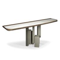 Skilyne wall console table with rounded corners