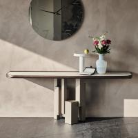 Console with rounded corners Skyline by Cattelan with marble effect Keramik top