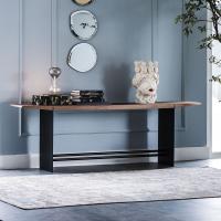 Trevi walnut console table with industrial base by Cattelan also with burn oak top