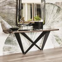 Westin wall mounted console table by Cattelan with Keramik stone top and rounder corners