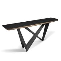 Westin design console table by Cattelan with wooden top and rounded corners