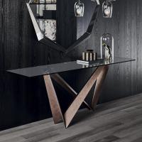 Design console table Westin with glass top by Cattelan