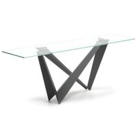 Design console table with glass top Westin by Cattelan