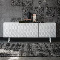Absolut sideboard with quilted leather doors by Cattelan in 971 White