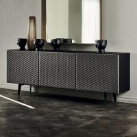 Sideboard with quilted leather doors Absolut by Cattelan with lacquered structure