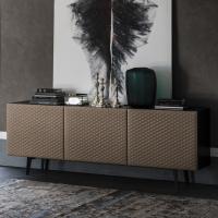 3-door Absolut sideboard by Cattelan with quilted upholstery