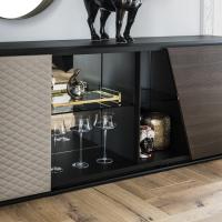 Detail of the central open compartments of the Aston sideboard by Cattelan