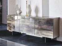 Focus by Cattelan sideboard with 3 clear glass doors with decorative printing