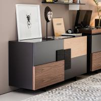 Torino sideboard with front wood inserts, 2-door model