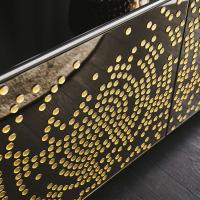 Doors in clear glass mirror bronze with golden motives of Voyager by Cattelan modern sideboard