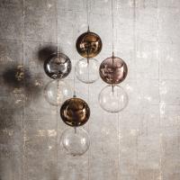 Apollo glass ball pendant lamp by Cattelan, with clear and painted glass shade