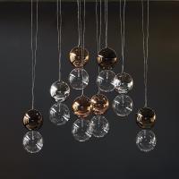 Apollo lamp by Cattelan composed of double spheres in transparent glass, bronze, chrome or copper