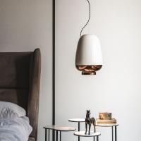 Asia ceiling lamp by Cattelan in white and bronze ceramic