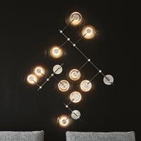 Circuit brushed steel wall lamp by Cattelan with clear and smoked shades