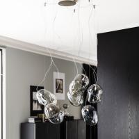Cloud pendant lamp by Cattelan with smoked glass lampshades