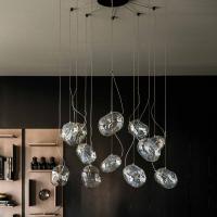Cloudine pendant lamp by Cattelan in the model with 12 lapshades and single attachment in black chrome