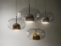 Coimbra glass shade pendant lamp by Cattelan, with painted glass in different finishes