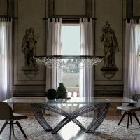 Cristal glass beaded chandelier by Cattelan, ideal to furnish living and sitting rooms
