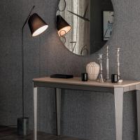 Karibù concrete and steel floor lamp, with fabric lampshade