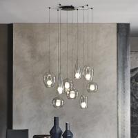 Melody ceiling pendant lamp by Cattelan composed of 8 light points of different shapes