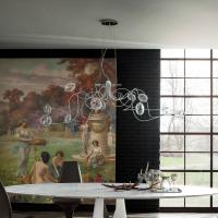 Oktopus pendant lamp with metal structure and glass lampshades by Cattelan