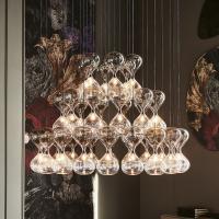 Sablier pendant lamp by Cattelan with hourglass-shaped lampshades