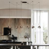 Suspended lamp with 6 shades Sunset by Cattelan