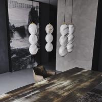 Zanziball by Cattelan lamp blown glass matched to table with ceramic top