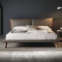 Adam leather upholstered double bed by Cattelan 
