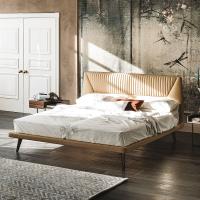 Amadeus faux-leather bed with quilted headboard by Cattelan matching Dante bedside tables