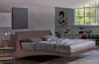 Dylan suspended leather double bed by Cattelan