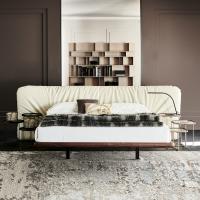 Marlon design bed with large faux-leather headboard by Cattelan