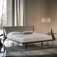 Nelson luxurious wood leather bed by Cattelan 
