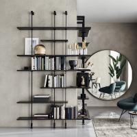 Cattelan Airport poles bookcase with floor-wall uprights