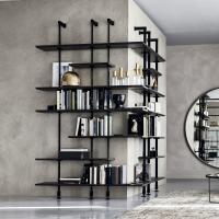 Sectional bookcase with poles Airport by Cattelan ideal to furnish two adjacent walls