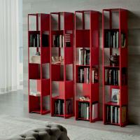 Joker design free standing bookcase by Cattelan in red painted metal