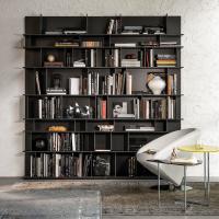 Wally lacquered bookcase made up by two vertical bookcases