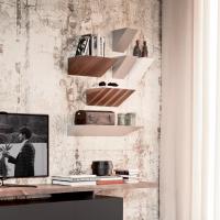 Pendola floating wedge shelf by Cattelan, available in several finishes.