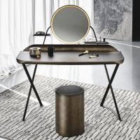 Cocoon Trousse by Cattelan modern make-up toilette with leather top tabacco color