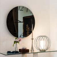 Moment wall mirror clock by Cattelan in smoked mirrored glass