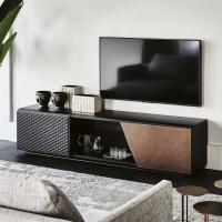 Aston TV cabinet with leather door by Cattelan