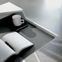 Qwerty desk by Cattelan with hide-leather top